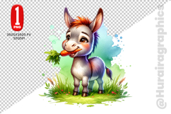Cute Donkey Clipart - PNG File Product Image 2