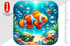 Cute Clown Fish Clipart - PNG File Product Image 1