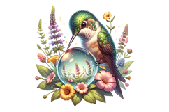 Cute Humming Bird Clipart - PNG File Product Image 2