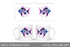 Cute Fish Mug Design. Cute Fish Mug Sublimation Product Image 1