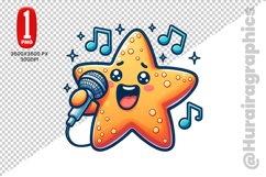 Cute Star Fish Clipart - PNG File Product Image 1