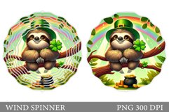St Patrick Sloth Wind Spinner. St Patrick Wind Spinner Product Image 1
