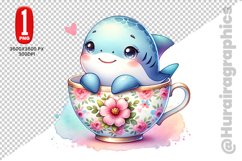 Cute Shark Clipart - PNG File Product Image 1