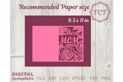 Mother's Day Card SVG| Best Mom Ever Roses Cricut Laser cut Product Image 5