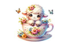 Cute Sheep Clipart - PNG File Product Image 1