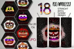 Halloween pumpkins | 18 SEAMLESS Skinny tumbler designs, JPG Product Image 1