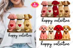 Valentine Dog PNG Clipart, Crochet Dogs with Hearts, Xoxo Product Image 1