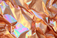 Crumpled piece of iridescent foil with shimmering colors Product Image 1
