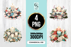 Floral Candle Centerpiece Clipart Sublimation PNG Product Image 1