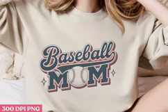 Baseball mom PNG ,Retro Baseball Sublimation PNG Product Image 2
