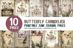 Butterfly Chandelier Junk Journal Pages Product Image 1