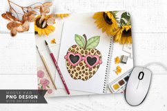 Leopard Print Apple Sunflowers and Pencils Mouse Pad PNG Product Image 1