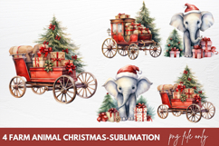 Christmas Farm Animals Clipart Christmas Animals Product Image 1