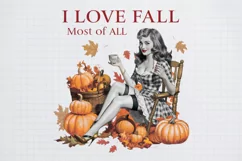 Retro Fall PNG Sublimation, I love fall most of all Product Image 1