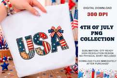4th of July Faux Patchwork USA PNG | Sublimation DTF Product Image 3