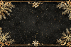 "Black Gold Christmas Frame Ornate Border Background JPG" Product Image 1