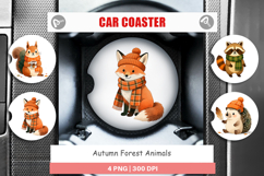 Autumn Forest Animals Car Coaster Product Image 1