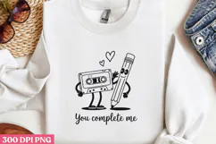 You Complete me PNG, Valentine Sublimation PNG Product Image 2