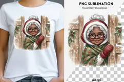 Christmas peeking character png design for T-shirts Product Image 1