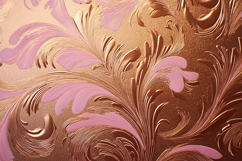 Metallic floral pattern with pink and gold hues Product Image 1