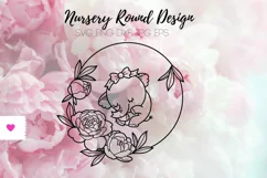 Nursery Round Design for Baby Girl - Welcome Sign SVG Product Image 3