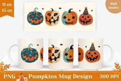 Funny Pumpkins Mug Wrap, Funny Halloween Mug Design Product Image 1