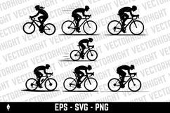 Illustration of a cyclist isolated on white background. Product Image 1