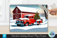 Festive Farm Truck Cutting Board PNG Design Product Image 1