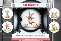 Fluffy Easter Bunnies Car Coaster Product Image 1