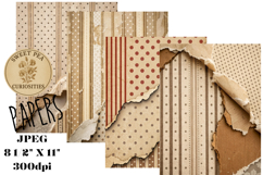 Sepia, Brown, Torn, Papers, Junk Journal Product Image 1