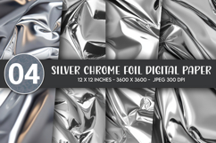 Silver Chrome Foil Digital Paper Product Image 1