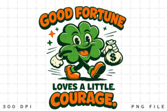 Lucky Clover Good Fortune Courage Cartoon Design Product Image 4