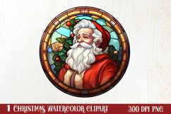 Stained Glass Painting Of Santa Clipart Sublimation Product Image 1