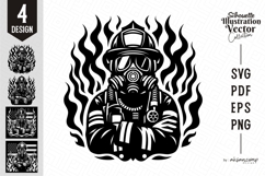 Firefighter Silhouette Vector Illustration Product Image 1