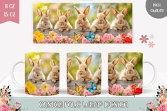 Spring Mug Wrap Design, Easter Bunnies Mug Sublimation Product Image 1