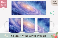 Watercolor Space Mug Wrap Design, Galaxy Mug Product Image 1