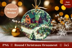 3D Christmas Village Ornament, Winter Ornament Design Product Image 1