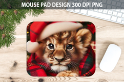Christmas Cute Lion Pad Sublimation - Animal PNG Design Product Image 1