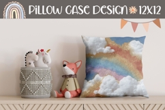 Glitter Rainbow Pillow Case, Sky Pillow Sublimation Design Product Image 1