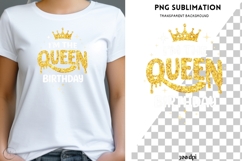I'm The Queen Birthday PNG | Gold Glitter Crown Birthday Product Image 2