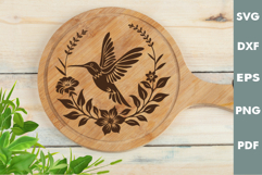 Hummingbird Design, Cutting board, Laser cut, Cricut svg Product Image 2