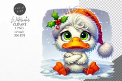 Christmas clipart, Duckling clipart, Winter clipart Product Image 1