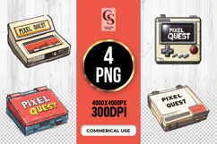 Retro Game Console Clipart Sublimation PNG Product Image 1