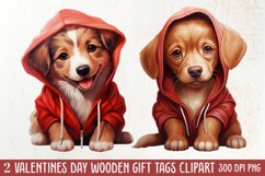 Cute Valentine Dog Clipart, Valentines Day Dog Clipart Product Image 1