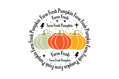 Farm Fresh Pumpkin Round Sign Design Product Image 1