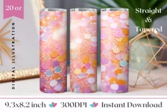 Confetti Tumbler Wrap, Orange Tumbler, Confetti Sublimation Product Image 1