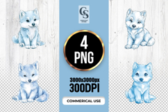 Cute Arctic Wolf Pup Clipart Sublimation PNG Product Image 1