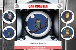 Car Coaster Branch Owl Product Image 1