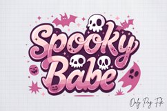 Pastel Pink Halloween Sublimation PNG Product Image 1