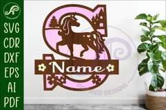 Unicorn Capital Monogram Letter name sign S SVG Product Image 1